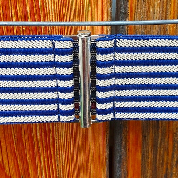 Smart set Blue and cream waist belt - Picture 2 of 6